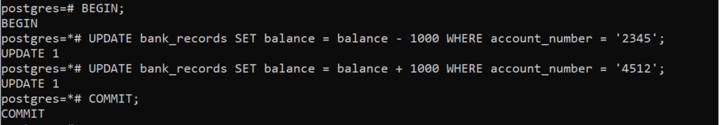 How to execute Transactions in PostgreSQL? - Stormatics